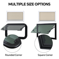 Fenêtre de sortie pour camping-car HOMFUL en verre trempé teinté, en aluminium anodisé, avec moustiquaire et store enrouleur, pour camping-car