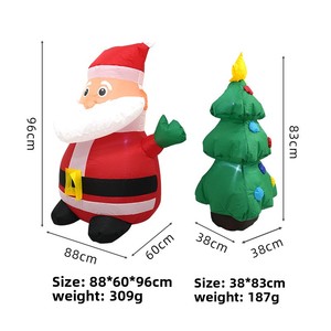 Árbol de Navidad Inflable de Abeto de 240 cm/8 pies y 3 Niveles con Lazo Rojo, Ventilador Incorporado y Luces Internas <span class=keywords><strong>para</strong></span> Decoración del Hogar y Jardín - Product Image 3