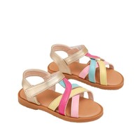 Sandales plates pour filles, chaussures d'été décontractées de luxe pour femmes