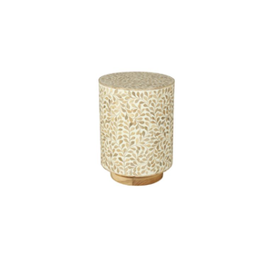 โต๊ะข้างแบบฝังทำจากไม้ทรงกลมทำด้วยมือดีไซน์อย่างละเอียดทนทานและมีสไตล์เหมาะสำหรับห้องนั่งเล่น - Product Image 5