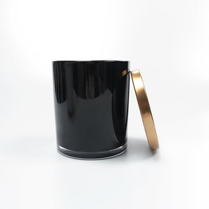 Tarros <span class=keywords><strong>de</strong></span> cristal para velas con tapa, color oro rosa/ámbar/negro mate, gran oferta, buen precio - Product Image 1