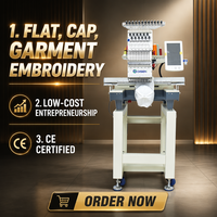 Nouvelle machine à broder les casquettes informatisée Disen 1-2 têtes 9-12-15 aiguilles avec table de travail 400x450mm multifonctionnelle, garantie 1 an