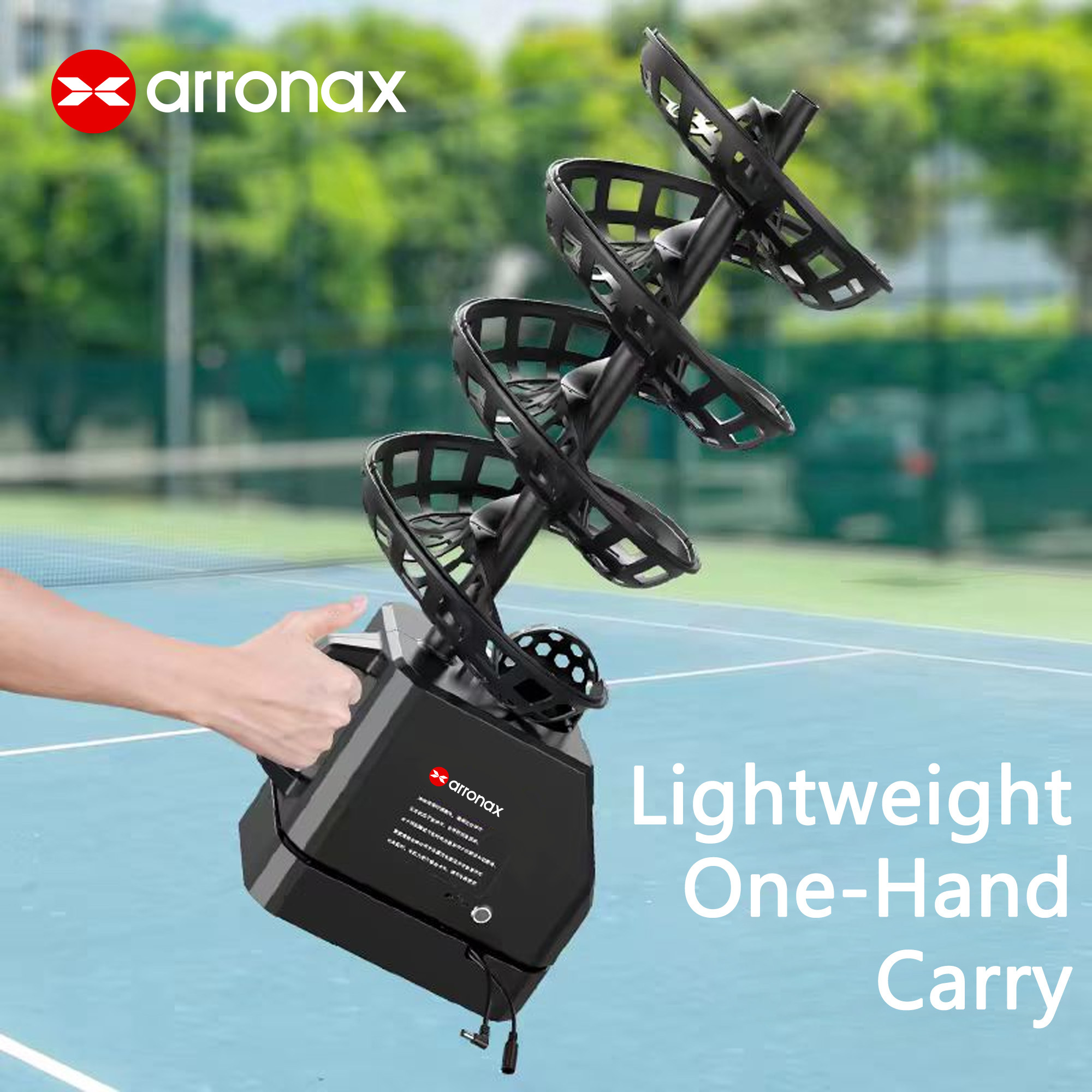 Arronax Lightweight Pickleball Serving Machine with ABS Body Stainless Steel Stand for Indoor Outdoor Use
