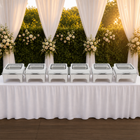 Nouveau design Réchaud de buffet 6L en acier inoxydable doré et blanc, chauffage à l'alcool, longue durée de vie, contrôle manuel de la température