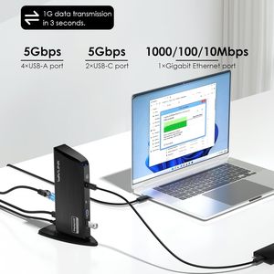 Nouvelle station <span class=keywords><strong>d</strong></span>'accueil Wavlink WL-UG39DK10 DisplayLink 12-en-1 triple moniteur pour ordinateur portable USB-<span class=keywords><strong>C</strong></span> et Mac Mini M4 - Product Image 4
