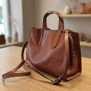 Sacs à main pour femmes en cuir véritable de style classique, prix d'usine BS INTERNATIONAL, vente en gros, fabriqués en Inde, fermeture éclair vintage, imperméables - Product Image 1