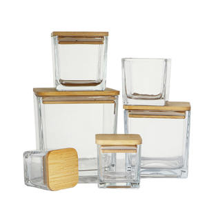 High Quality Empty Unique <b>Square</b> Cube Clear <b>Candle</b> Jar Household Homemade <b>Candle</b> Jar - Product Image 1