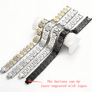 Bracelet tendance en acier inoxydable à maillons géométriques, unisexe, avec thérapie magnétique aux ions négatifs, polyvalent, idéal pour un anniversaire - Product Image 2
