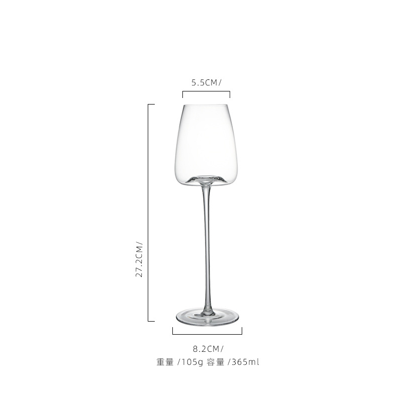 Small concave bottom inclined red wine glass-365ml
