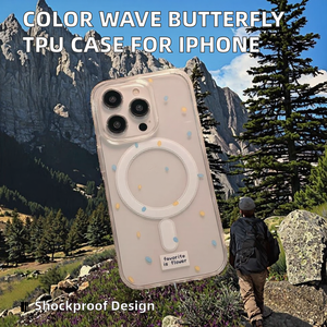 Coque de téléphone TPU fraîche et tendance avec motif papillon et points ondulés, compatible avec Apple 16 Pro Max, iPhone 15, 14 Pro, incluant le téléphone - Product Image 2