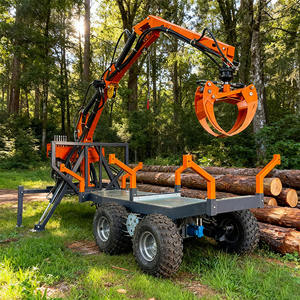 Remorque forestière à bas prix, remorque forestière remorquable, chariot forestier pour bois de chauffage avec grappin, grue forestière, remorque à bois - Product Image 1