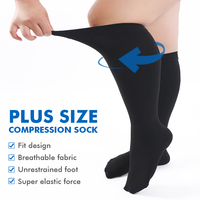 Chaussettes de compression graduée classe 2 (20-30 mmHg) pour varices, taille plus, hauteur genou, pour infirmières et longues périodes debout