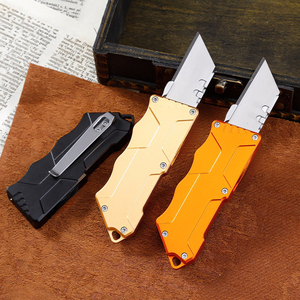 Cutter rétractable tranchant et durable, lame SK-5 avec manche en alliage, couteau de poche EDC, comprend 10 lames rapidement remplaçables - Product Image 3