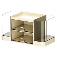Boîte de rangement transparente en plastique pour bureau, pour fournitures scolaires et cosmétiques, boîte de finition JW2060 rectangulaire sans couvercle