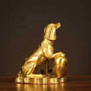 PERRO DE COBRE ORNAMENTOS ZODIAC DOG FORTUNE YUANBAO PERRO HOGAR SALA DE ESTAR OFICINA TIENDA REGALO ARTESANÍA DECORATIVA - Product Image 6
