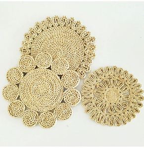 Environmental Material Hand Crafted Woven <b>Placemats</b> Wholesale Water Hyacinth Straw Braided <b>Placemat</b> - Product Image 1