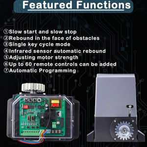 Schnellversand AC 370W 800kg Federbelasteter Schiebetorantrieb Schiebe-Schiebe-Tor-Motor-Kit mit Fußgängermodus - Product Image 4