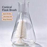 Brosse de nettoyage conique en nylon pour flacons Erlenmeyer, tailles S/M/L, pour le lavage du matériel de laboratoire en verre