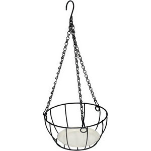 Metal <b>Wire</b> <b>Hanging</b> <b>Basket</b> for Plants Outdoor with Chain and Tray Round <b>Hanging</b> Flower Pot <b>Basket</b> for Garden Balcony Planters - Product Image 1
