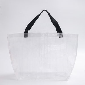 Custom Logo Clear Plastic Gift Packaging <b>Bag</b> Blank <b>Transparent</b> Washable Reusable PP Woven Shopping <b>Bag</b> for Business Personalized - Product Image 2