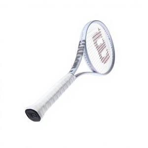 Raqueta de Tenis Pro Staff 97 Blanca y Roja con Logotipo W, Fibra de Carbono, Uso Profesional en Exteriores, Duradera, Estilo Universal, 16x19 Cuerdas - Product Image 1