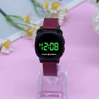 Jam Tangan Fashion Terlaris Model Tombol LED Digital Kucing Lucu Unisex Elektronik Harga Pabrik