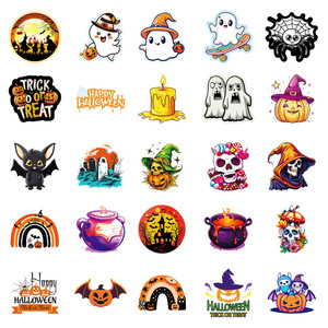 50 pezzi di giocattoli dei cartoni animati di Halloween per bambini adesivi per decorazioni <span class=keywords><strong>murali</strong></span> libro Ghost testa di zucca adesivo - Product Image 4