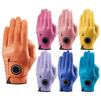 Guante de golf personalizado de fábrica al por mayor, guantes de golf de cuero Carbretta sintético personalizados, guante de golf con logotipo en blanco
