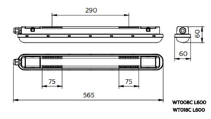 Lámpara LED Triproof Impermeable WT018C con Clasificación IP65, Temperatura de Color 4000K, Vida Útil de 35000 Horas - Product Image 5