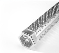 Tube fumoir à bois et granulés en acier inoxydable de 12 pouces pour fumage à froid/à chaud, compatible avec toutes les grilles et fumoirs