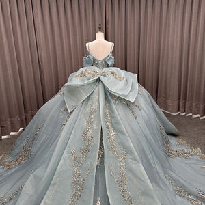 Vestido de Gala Largo Vintage Lsmc134 con Apliques y Pedrería, Color Verde Menta Natural, para Quinceañera, Fiesta de 16 Años, Baile de Graduación - Product Image 4