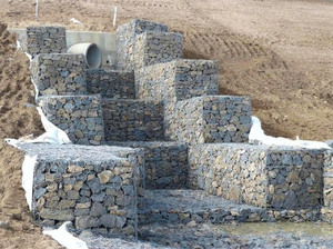 Blocs de mur de soutènement en <span class=keywords><strong>gabion</strong></span> d'acier 2x1x0.5m galvanisés, écologiques, faciles à assembler, en treillis métallique, cage à pierres, clôture de jardin - Product Image 3
