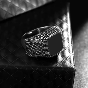 ZhuQian Wholesale Square Black Zircon Mens <strong>Watch</strong> <strong>Rings</strong> Punk Motor Biker Turkish Signet Unique Personality Dainty Jewelry - Product Image 5