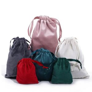 Sac à cordon en velours haut de gamme, sac cadeau au toucher doux, 20x25cm, pochette recyclable pour l'emballage de lunettes, bijoux et accessoires de luxe - Product Image 1