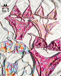 MLY High Quality Swimwear Allover Print Floral <strong>Bikini</strong> <strong>String</strong> Thong <strong>Bikini</strong> Manufacturer - Product Image 1