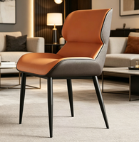 Chaises de salle à manger modernes de style scandinave en cuir PU avec pieds en métal, meubles durables pour la maison