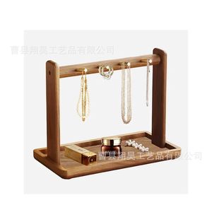 Wooden Key Rack Tray Solid Wood Desktop Organizer For Home Entryway Storage With <b>Hooks</b> And Base <b>Shelf</b> - Product Image 5