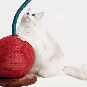 Hot verkopende nieuwe stijl interactieve kersenkat klimrek oranje touw kattenkrabpaal cartoon stijl antislip voor huisdieren katten - Product Image 2