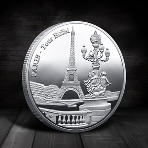 Giá rẻ tùy chỉnh <span class=keywords><strong>Eiffel</strong></span> tháp đồng xu 3D Kẽm hợp kim Paris lưu niệm mạ vàng quà Tặng mã thông báo sưu tập Huy chương đồng xu - Product Image 4