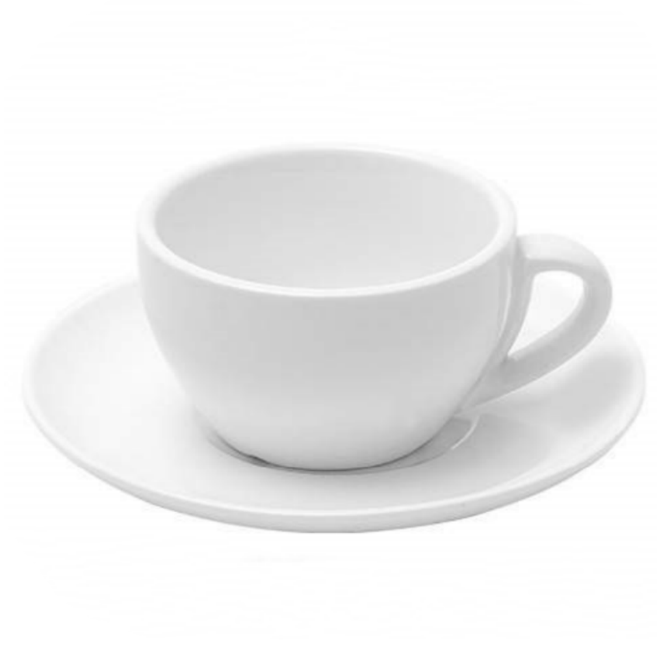 Taza de té de porcelana y platillo, juego de té y Capuchino de cerámica elegante, blanco liso, único, p71