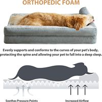 Großhandel Maßgefertigtes Modernes Rechteckiges Graues Plüsch-Samt Orthopädisches Beruhigendes Großes Hundebett mit Kühlfunktion für Tiefschlaf