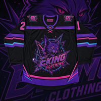 Maillot de hockey sur glace personnalisé en tissu sergé avec logo de marque de club professionnel et écussons brodés – Uniformes de hockey