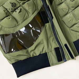 Hot Bán Hình Dạng Khác Nhau Của Nam Giới Nóc Xuống Áo Khoác Polyester Vải Với 3D Điền Thủ Công Tùy Chỉnh Vịt Xuống - Product Image 6