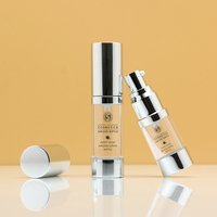 15 ml 30 ml 50ml 80 ml 100 ml 120 ml 1oz bouteille de pompe cosmétique sans air en métal aluminium argenté mat