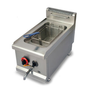Friteuse à gaz commerciale 15L 4.5KW à panier unique avec thermostat pour poulet frit, frites, poisson et chips - Product Image 3