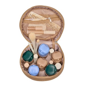 Estuche de <span class=keywords><strong>Maquillaje</strong></span> Profesional de Lujo Personalizado en Cuero PU, Organizador de Cosméticos en Forma de Cilindro Redondo con Porta <span class=keywords><strong>Brochas</strong></span> para Artistas - Product Image 5