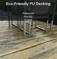 Planches de terrasse en composite PU 3D gaufré, grain de bois réaliste, faible entretien, pour balcon, terrasse, jardin
