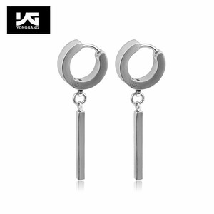 Fashion Personality Stainless Steel <strong>bar</strong> Dangle <strong>Hoop</strong> Earring Jewelry - Product Image 2