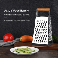 Rallador de Acero Inoxidable, Cortador de Verduras, Triturador de Alimentos, Utensilio de Cocina de 4 Lados para Queso