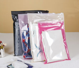 Bolsas para Ropa No Tejidas al por Mayor de Fábrica, Bolsas Transparentes con Cremallera y Logotipo Personalizado para Empaque de Tiendas de Ropa - Product Image 1